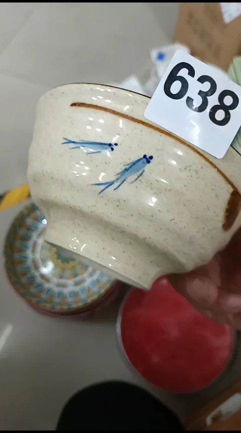 瓷638手绘六寸碗四个装