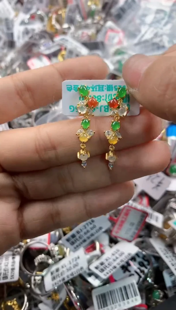 银S925镶嵌戒指翡翠10     3