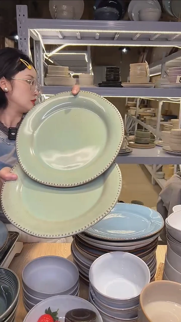 瓷228外贸尾货高温釉下彩陶瓷餐具默认微瑕