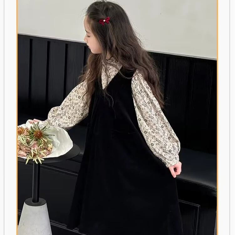 儿童春季新款衬衫连衣裙两件套套装