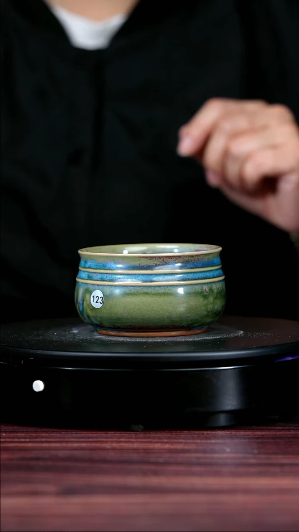 123#李盼龙一级品原矿钧瓷钱袋杯