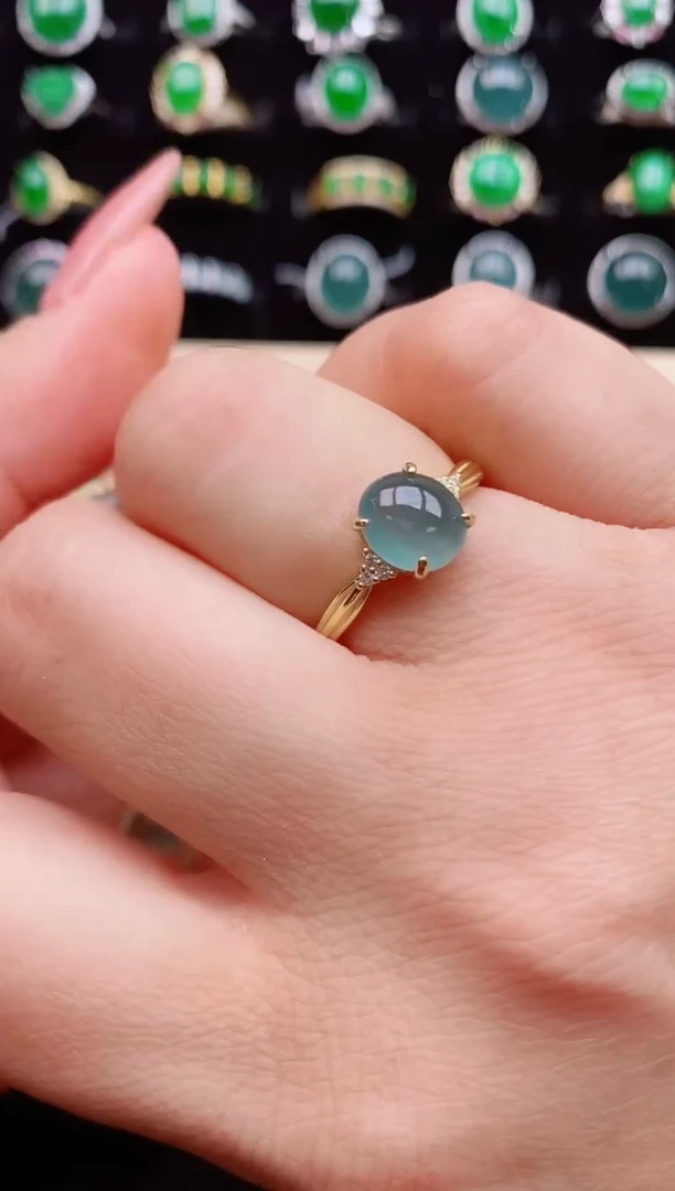 【闪购商品】翡翠戒指银S925镶嵌22131