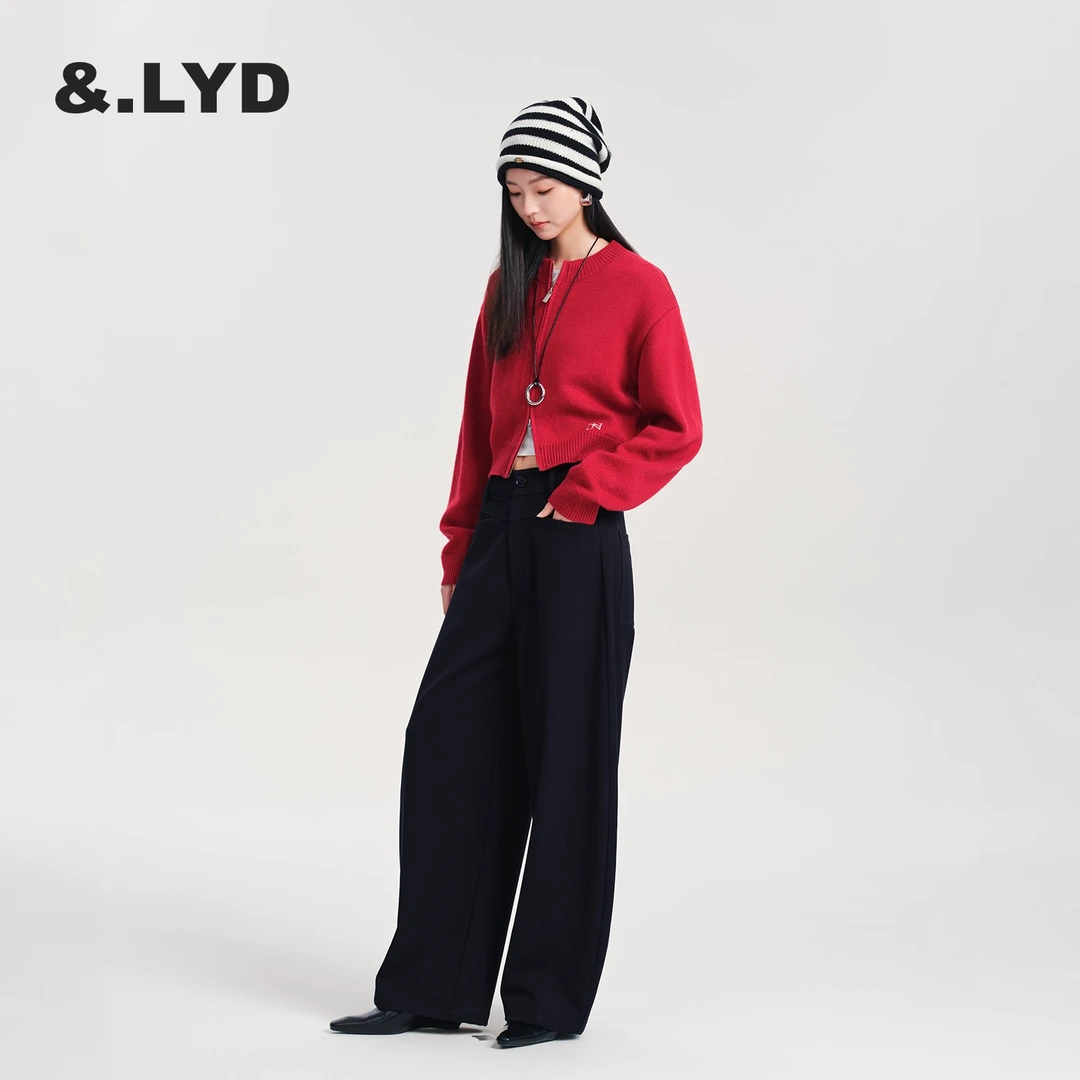 【博主推荐】ANDLAYERED秋冬弯刀裤宽松阔腿裤贴边口袋设计长裤休闲