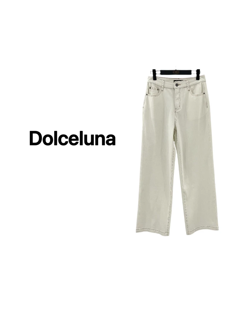 【月姐严选】夏季L字母显瘦百搭女士牛仔春游出行衣服阔腿裤16819