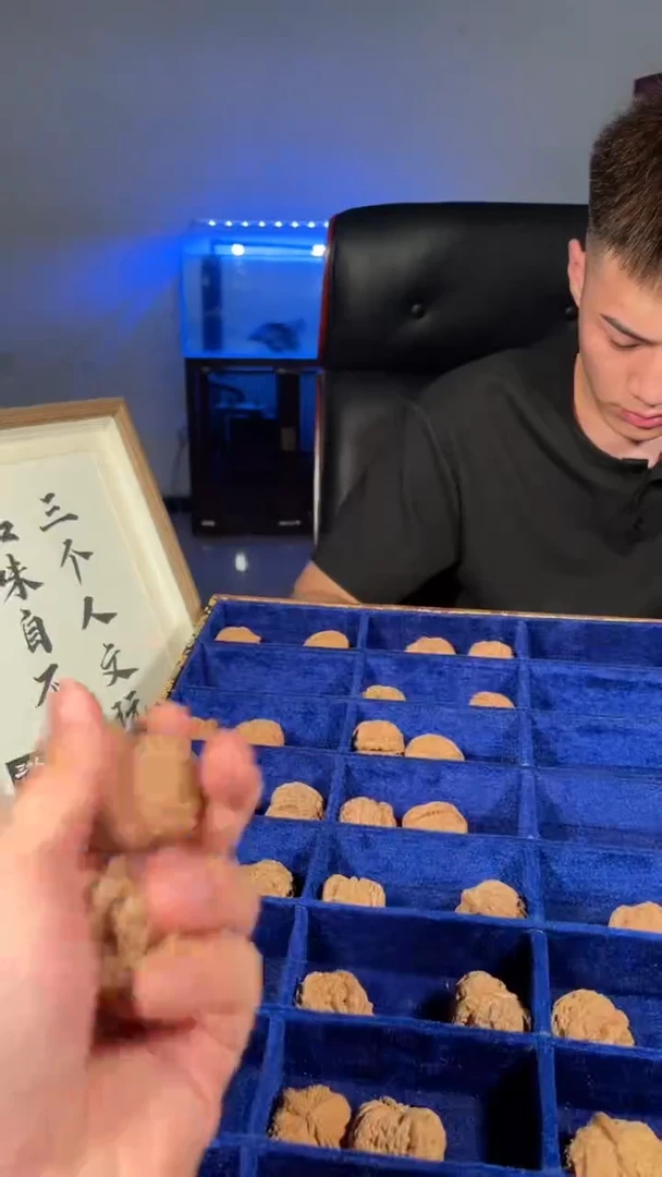 文玩核桃把件三角白狮子 文玩核桃