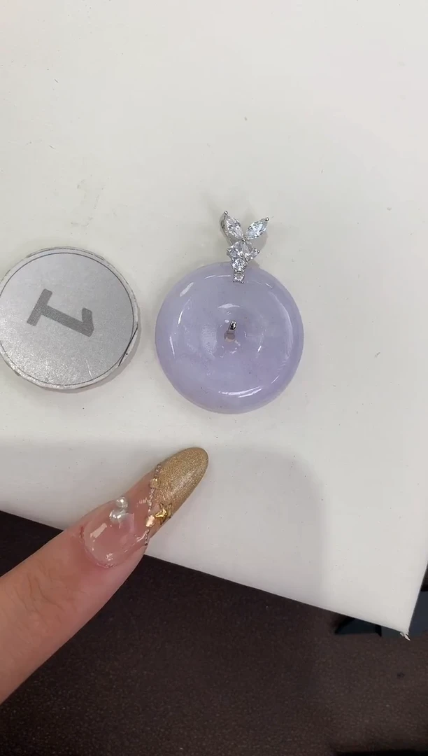 颈饰银S925镶嵌翡翠天然缅甸a货翡翠