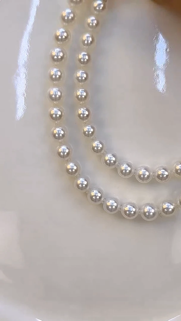 淡水珍珠银S925镶嵌项链6-7