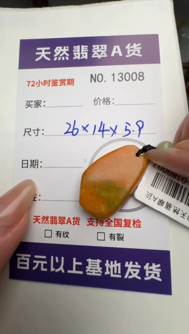 【闪购商品】翡翠颈饰未镶嵌原石13008