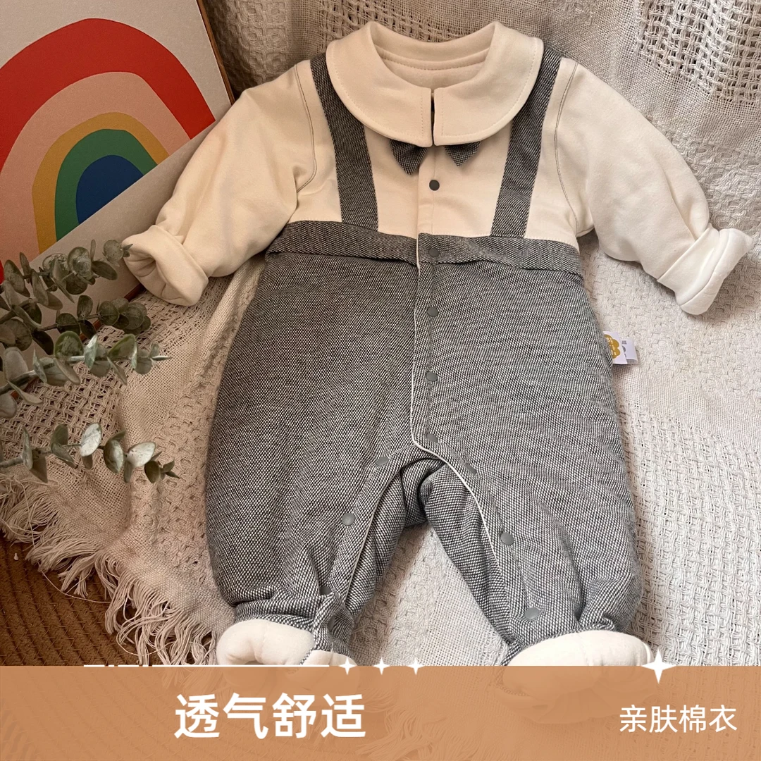 灰点点小王子100克手工棉花衣保暖舒适婴幼儿宝宝亲肤韩版