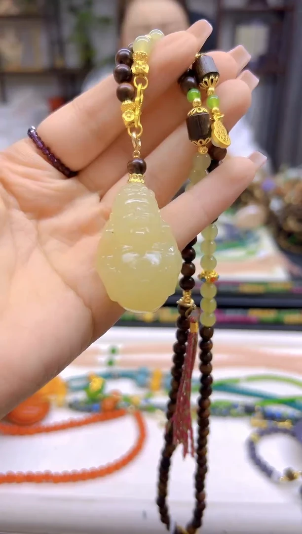 和田玉未镶嵌毛衣链DIY款M541