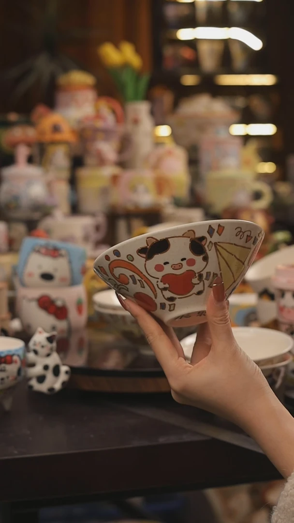 随机景德镇釉下彩绘设计师款式陶瓷