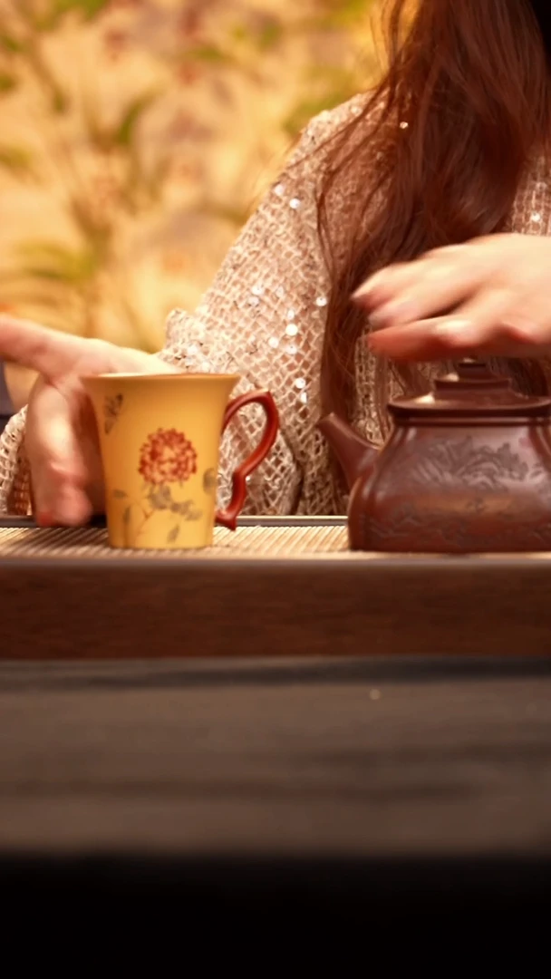 茶壶紫砂YYL28426四方渔帽 紫玉金砂-杯