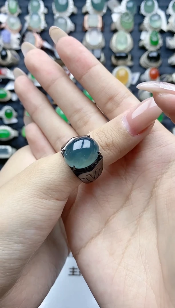 【闪购商品】翡翠戒指银S925镶嵌天然A货翡翠戒指