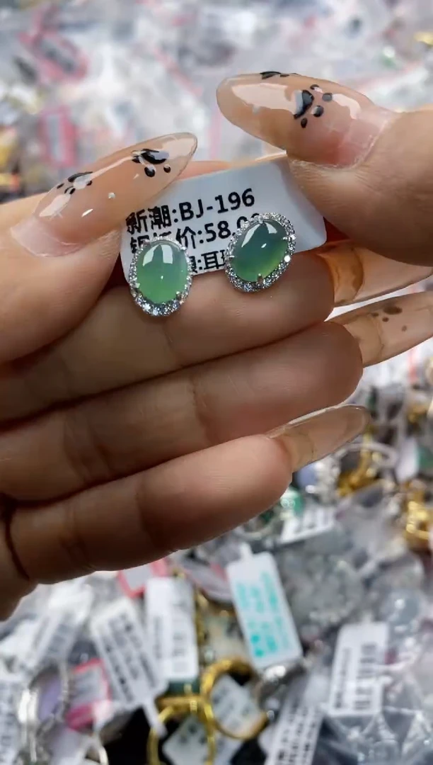 翡翠戒指银S925镶嵌9999     9