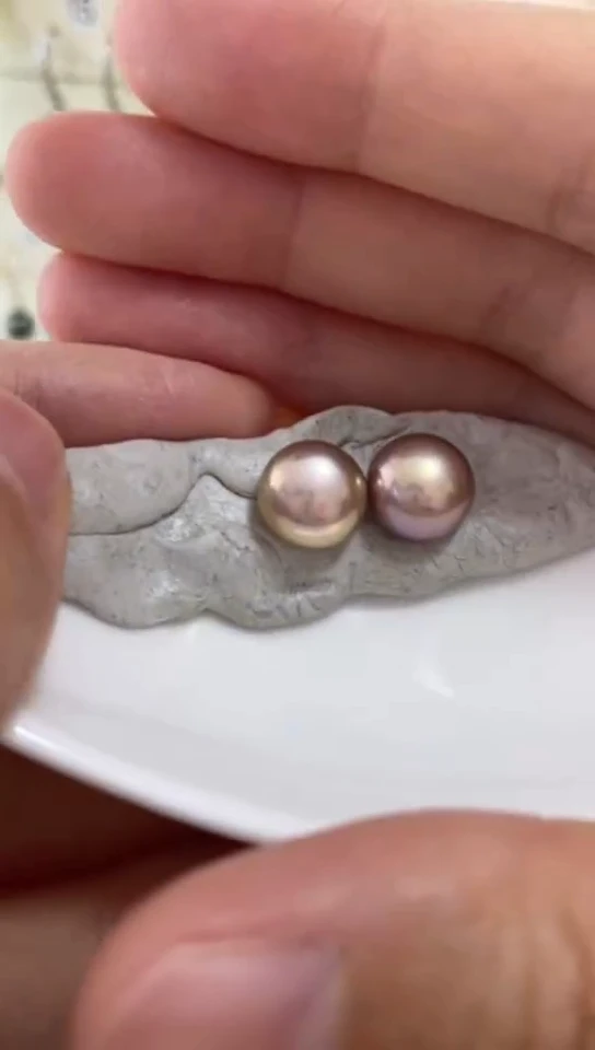 银S925镶嵌耳饰淡水珍珠素钉