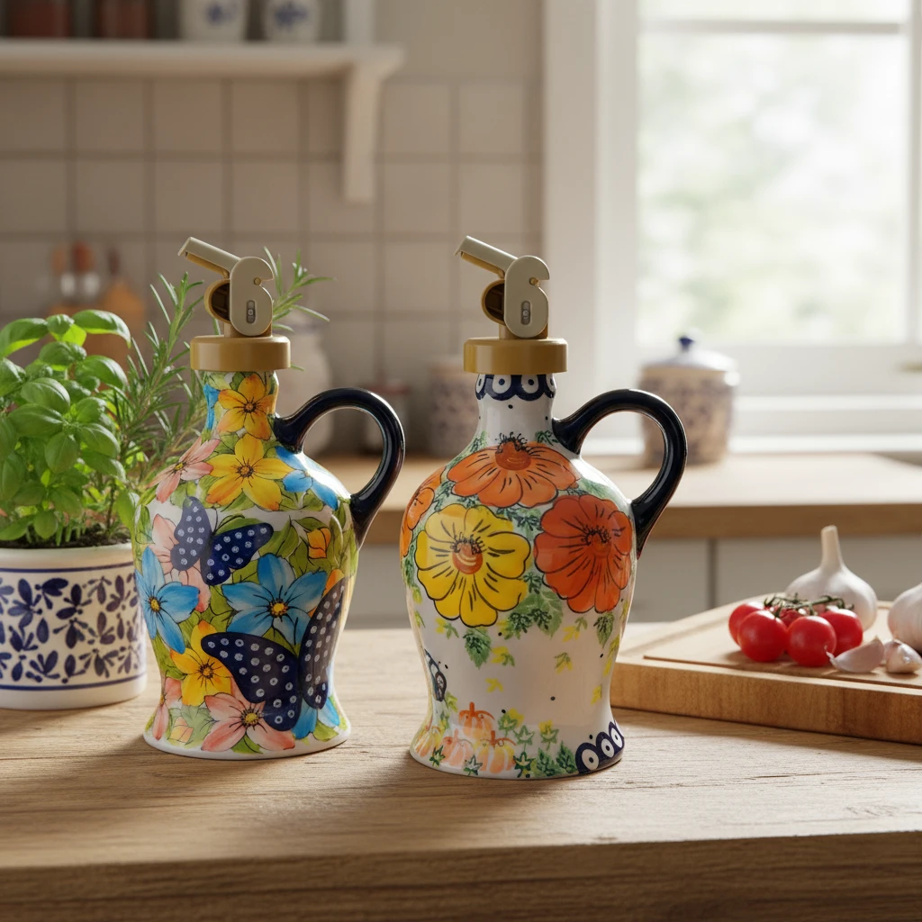 创意手工陶瓷醋壶大容量耐高温家用厨房香油酱油瓶双耳