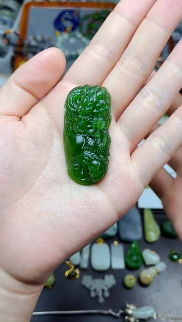 未镶嵌和田玉挂件水*桃龙 06