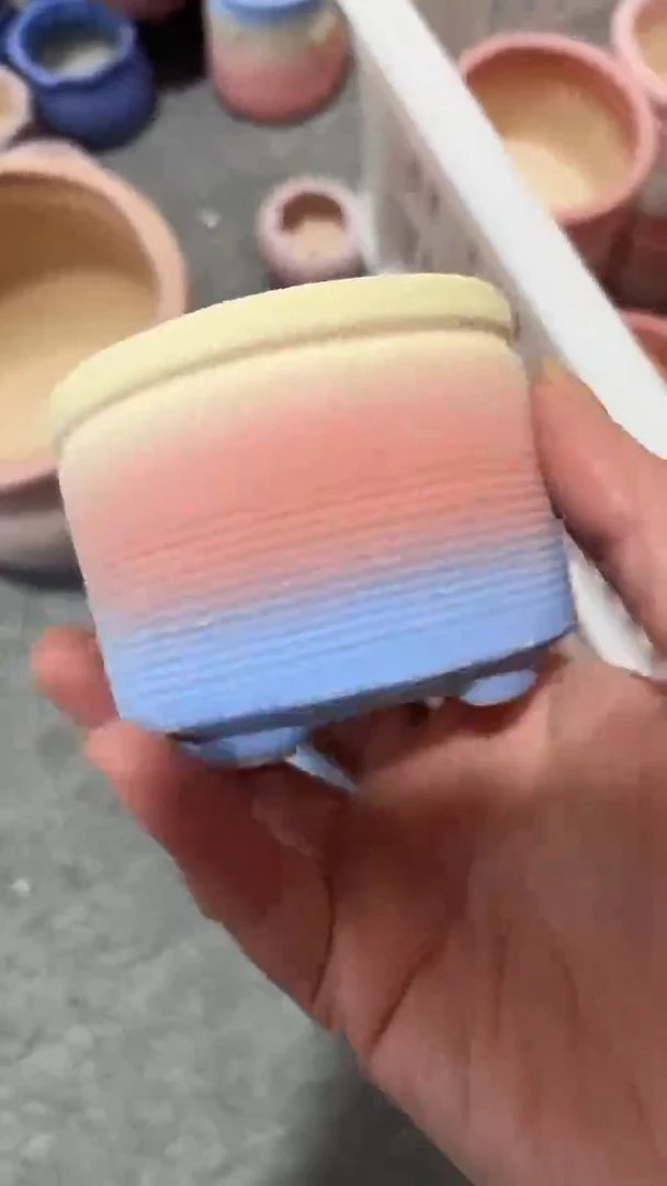 麦饭石粗陶多肉花盆口径6*5