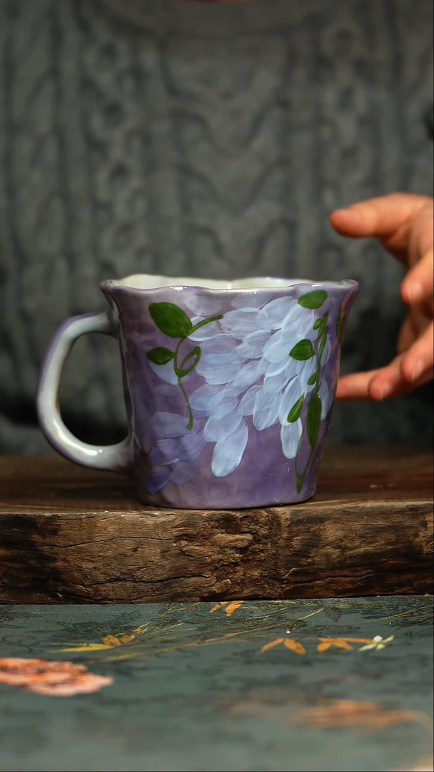 【闪购商品】杯釉下彩手工手绘同款陶器