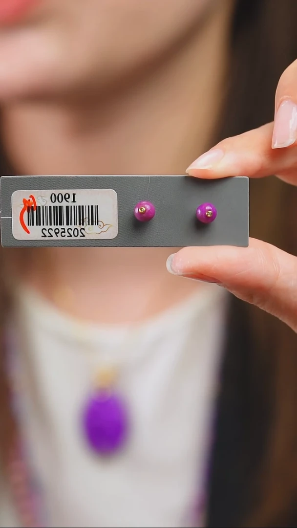 18K金镶嵌苏纪石（舒俱来）耳钉56