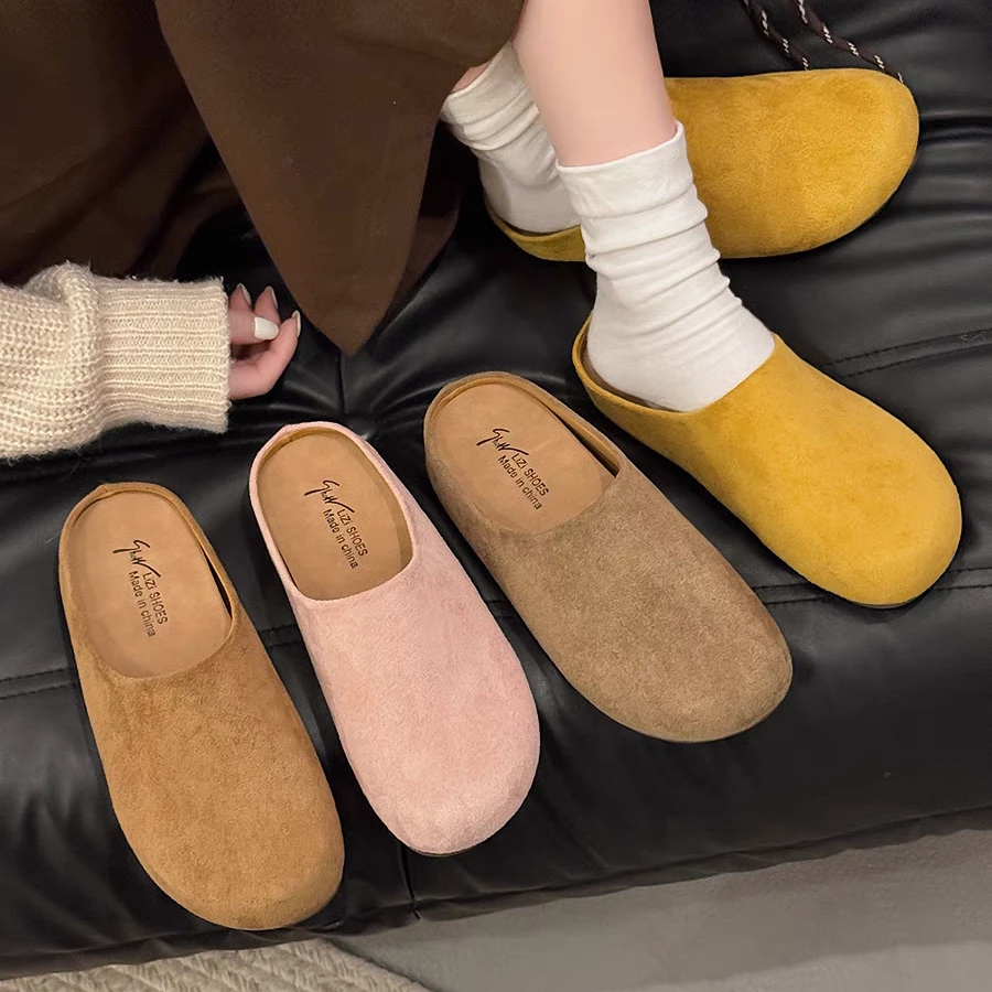 【周总工厂订单】TB5222*春季新款复古丑萌包头勃肯鞋 外穿半拖