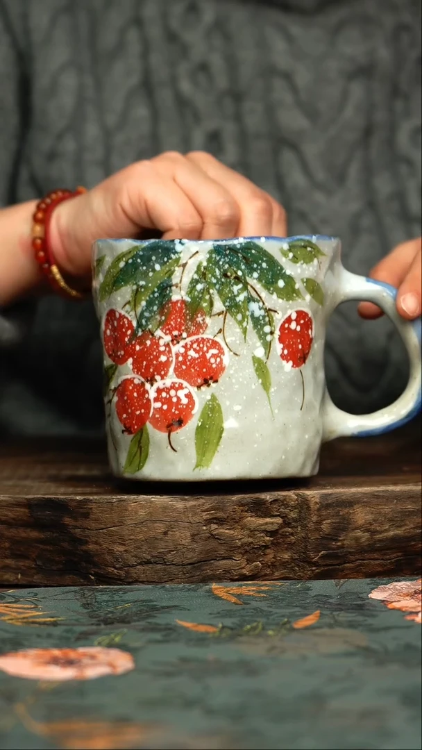 【闪购商品】杯杯釉下彩手工手绘同款陶器