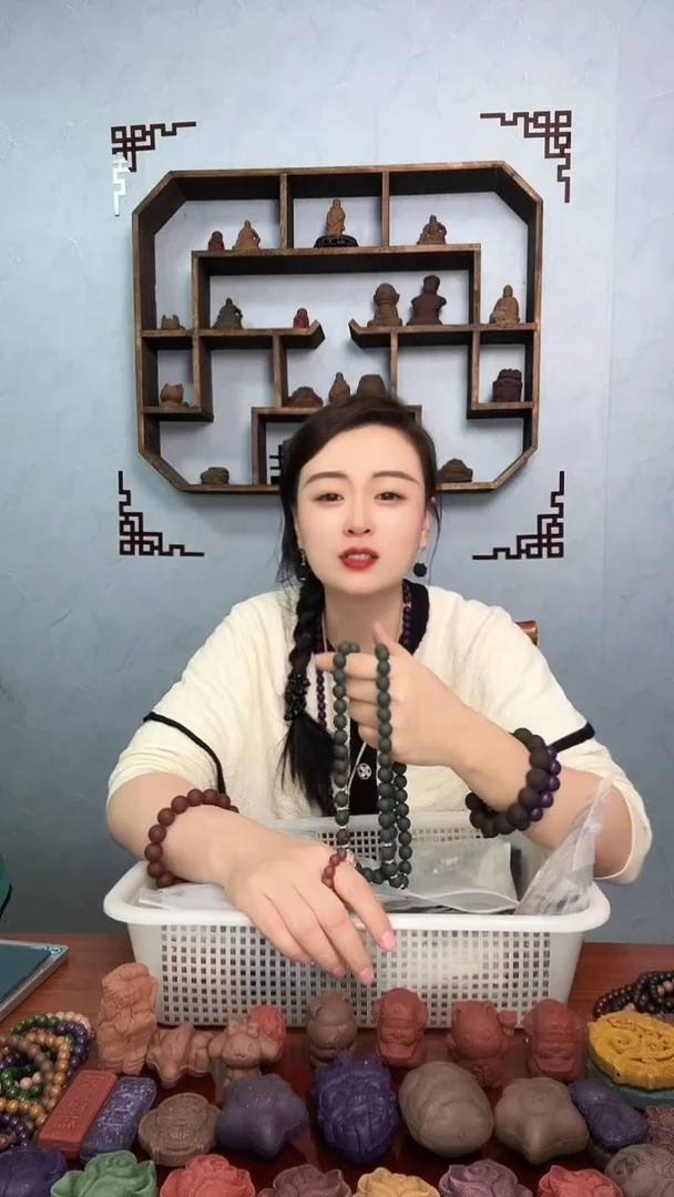 泥塑青黛（双圈）手串