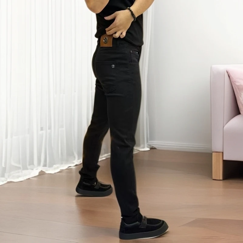 修身小直筒长裤轻奢商务韩版显瘦弹力欧货休闲裤秋冬修身男牛仔裤