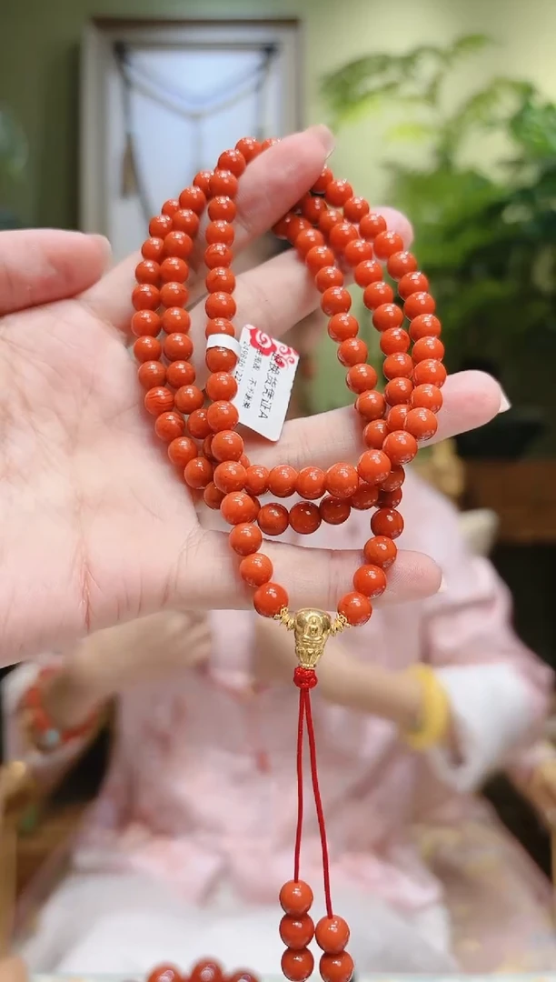 【闪购商品】南红玛瑙项链18K金镶嵌金三通南红项链