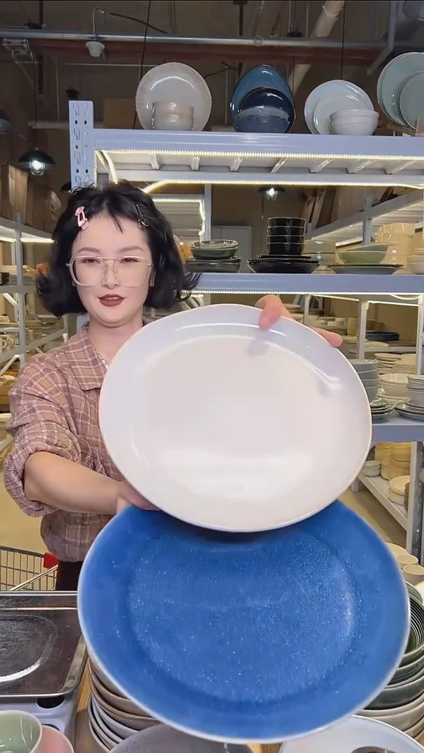 瓷68外贸尾货高温釉下彩陶瓷餐具默认微瑕