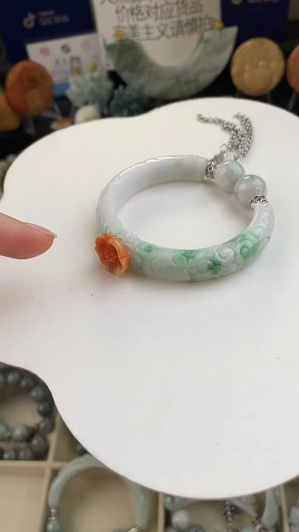 未镶嵌手链翡翠手工定制默认微瑕播介绍为准