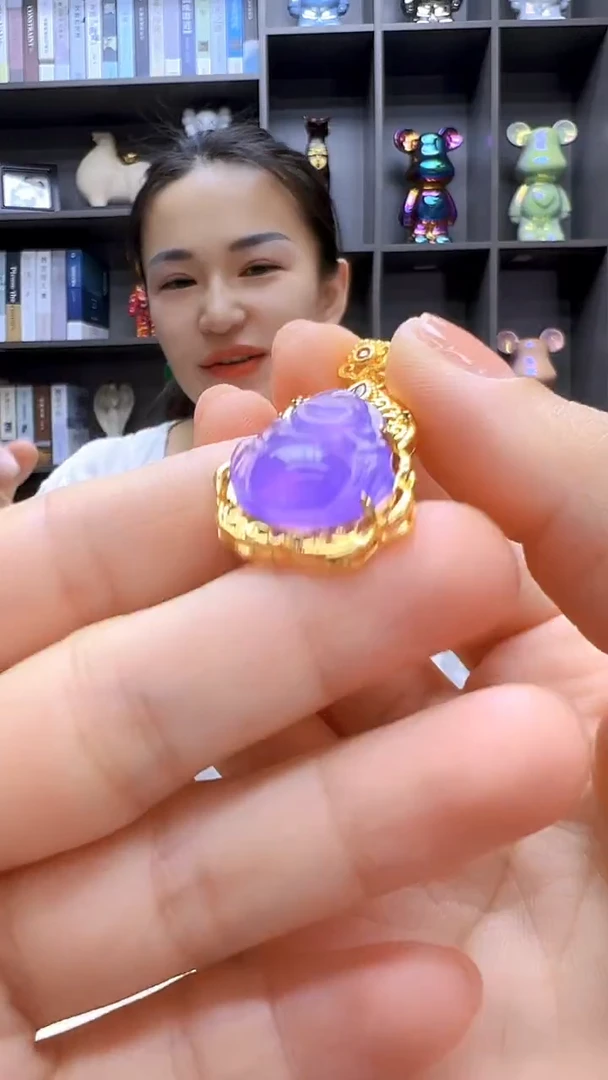 翡翠14K金镶嵌颈饰沉白diy劲饰