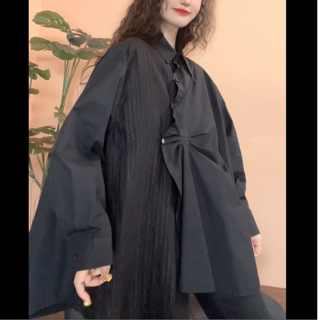 museguhui/木色古汇82528#设计款纯色时尚高级百搭休闲衬衣