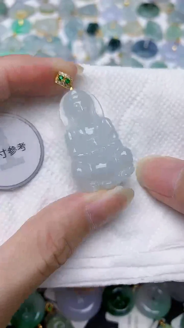 颈饰银S925镶嵌翡翠天然A货翡翠