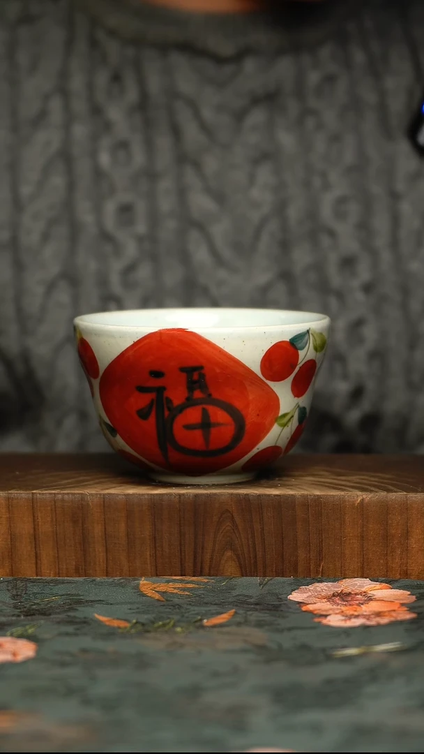 杯釉下彩手工手绘同款陶器
