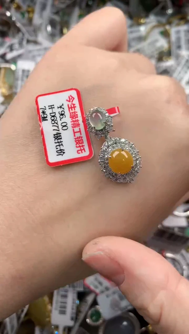 银S925镶嵌戒指翡翠101010---2