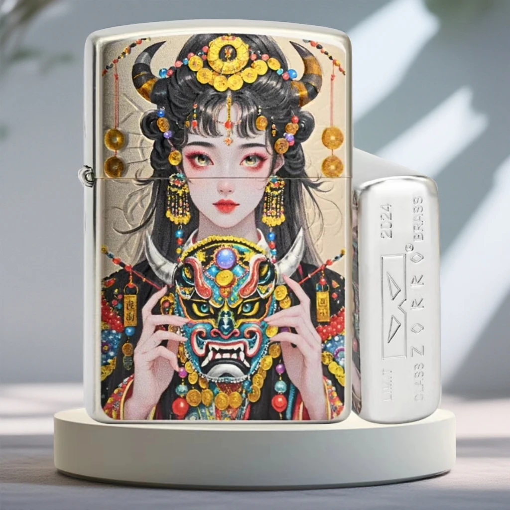 二代白镍彩印扎基拉姆双面防风创意时尚经典打火机送男士