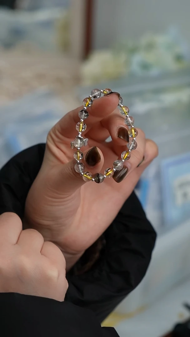 【闪购商品】水晶手串银S925镶嵌绿幽灵蜻蜓手串