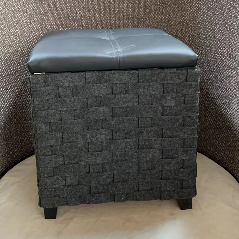 2482瑕疵严重慎拍 长41宽41高43cm 家用毛毡收纳凳储物凳坐凳