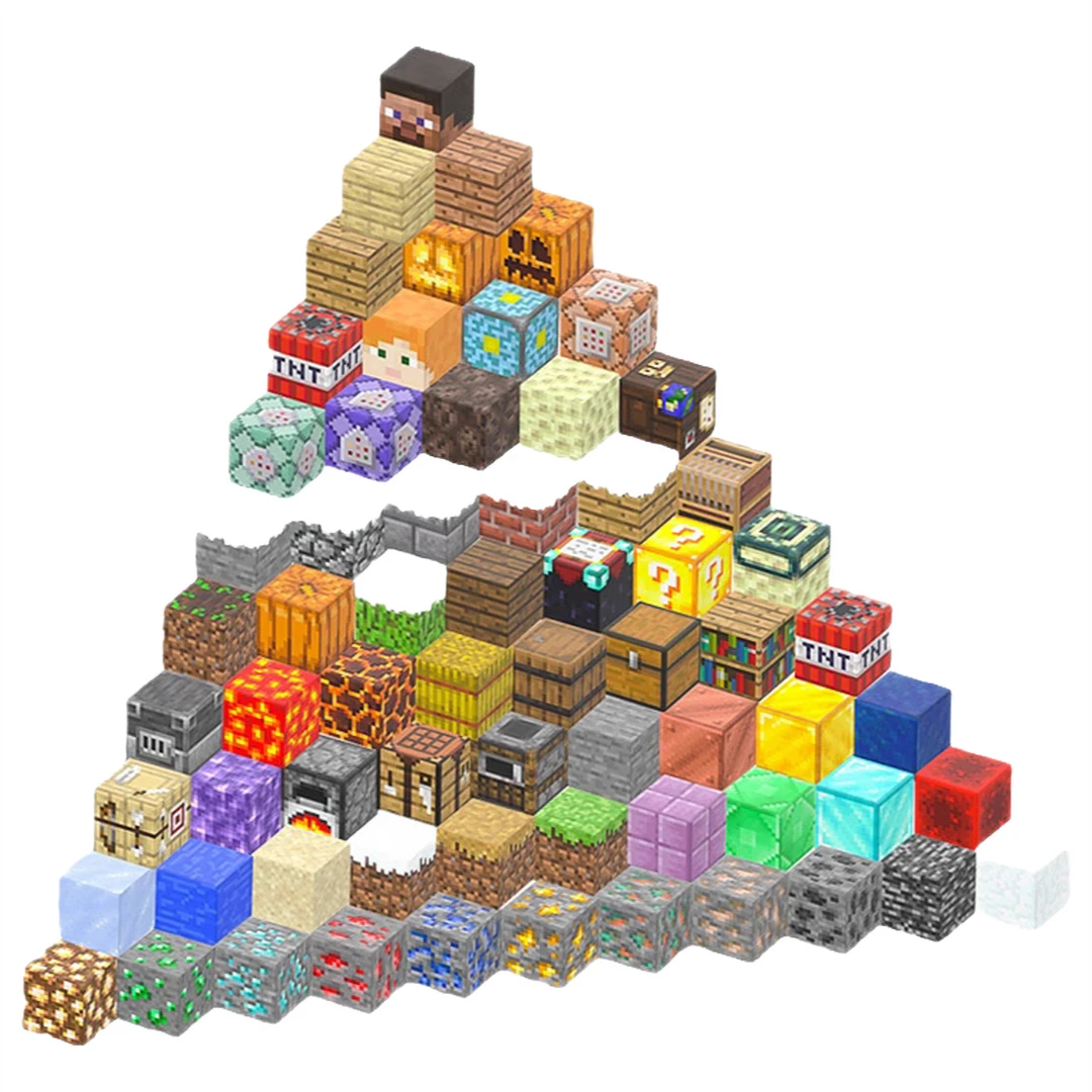 批发我的世界磁吸铁石积木益智拼装玩具男孩女孩礼物立体磁力方块