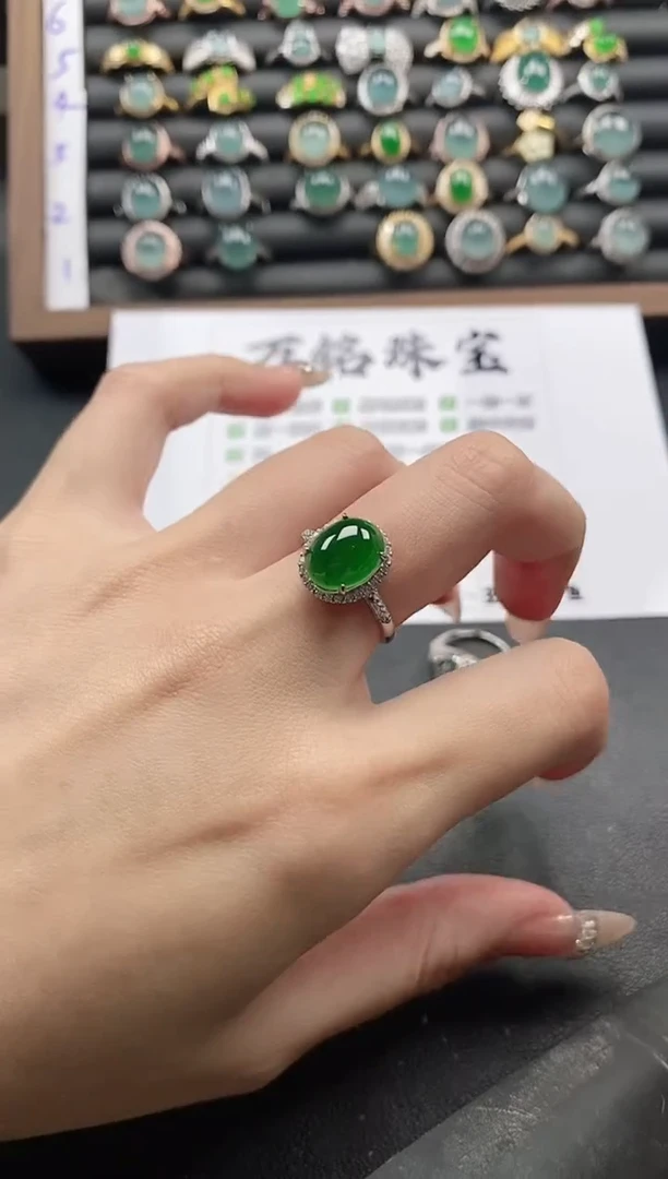 银S925镶嵌戒指翡翠5111
