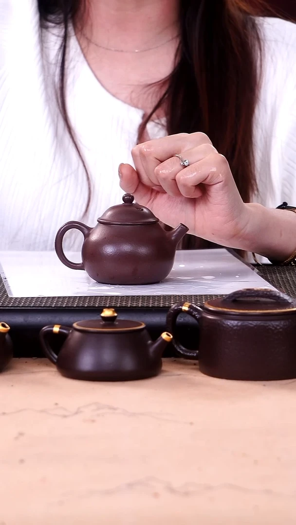 茶壶紫砂老料天青超精工梨形130cc