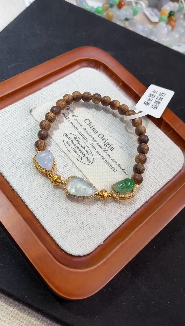 吊坠(不含链)银S925镶嵌翡翠手串