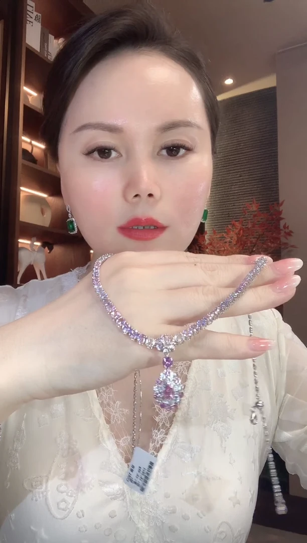 套链彩色蓝宝石18K金镶嵌C14