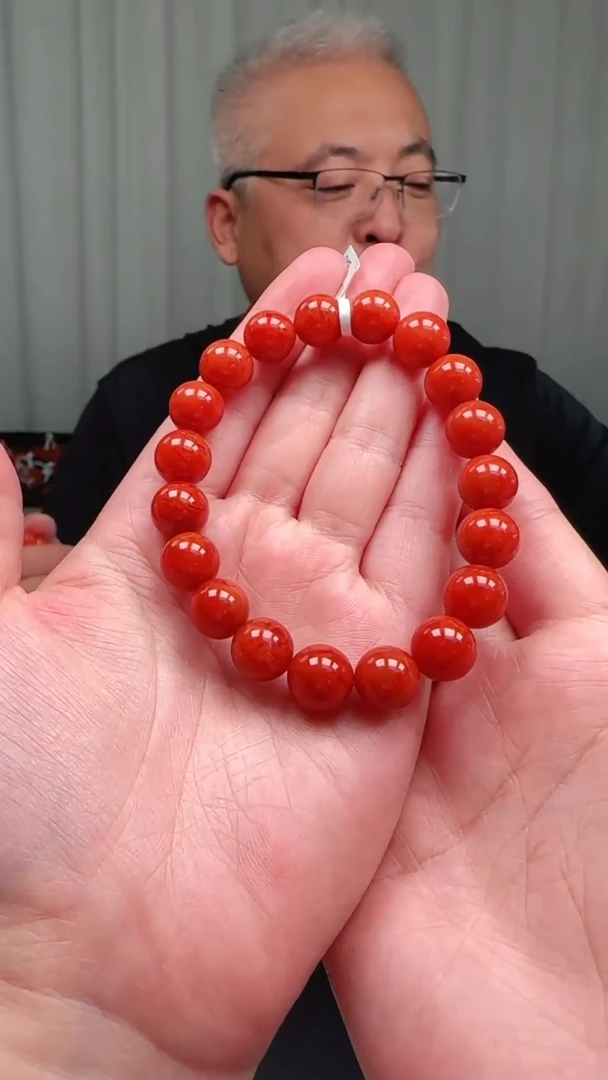 南红玛瑙多样性发一件未镶嵌10mm瓦西圆珠单圈