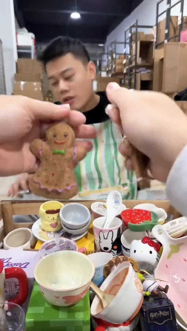 瓷片姜饼人挂件冰箱贴2件套