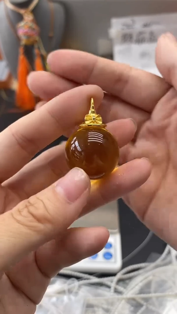 琥珀银S925镶嵌珠宝奇石2445