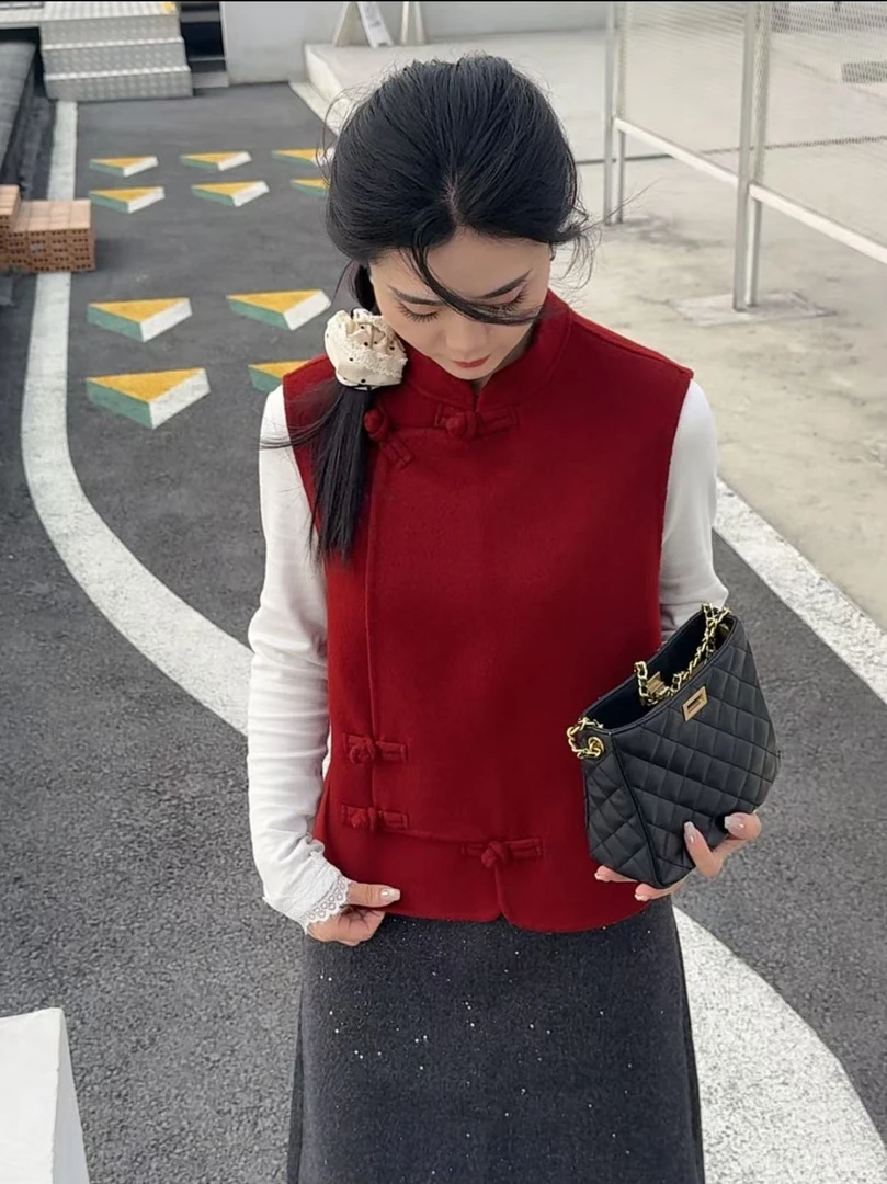 李园家1号店-25782-新中式高级感盘扣立领马甲