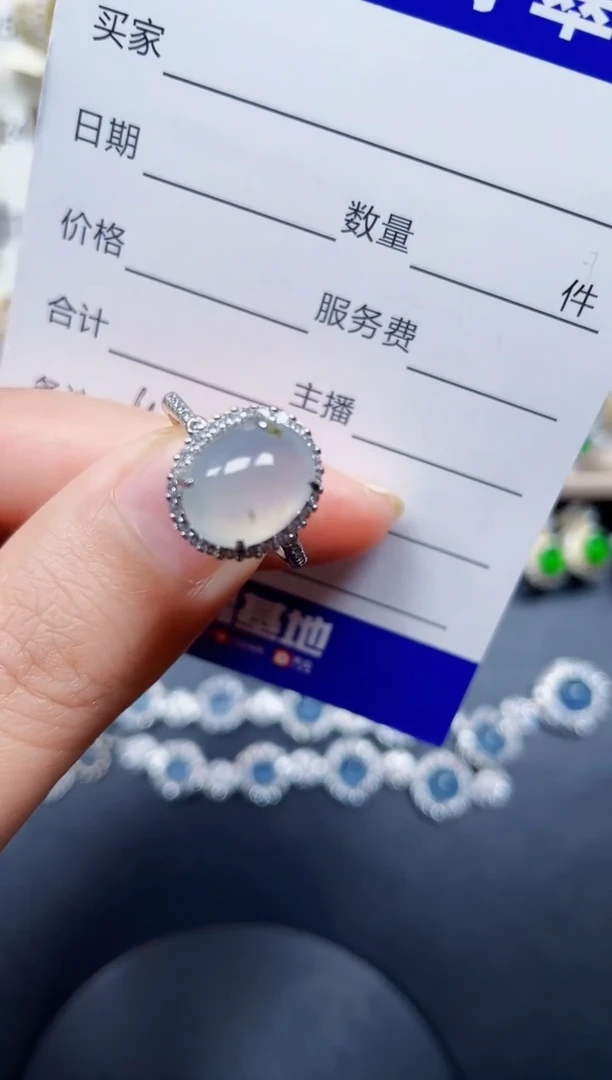 银S925镶嵌戒指翡翠10