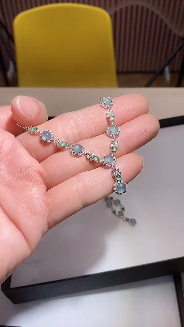 【闪购商品】翡翠项链银S925镶嵌多样性发其一【34】